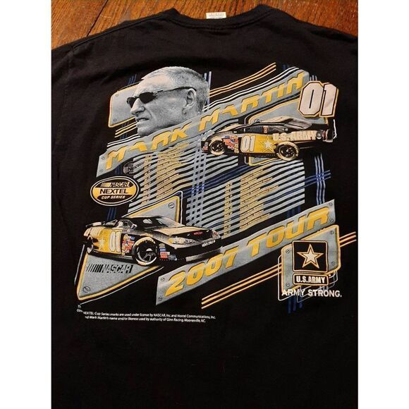 Large Mark Martin Nascar Nextel Cup US Navy Car Ginn Racing 2007 Tour Tee TShirt - Picture 4 of 4